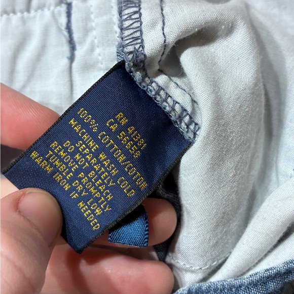 Polo by Ralph Lauren Blue Bandana Paisley Chambray Jean Shorts Women’s Size 4 - Picture 3 of 9